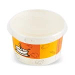 Bol supă carton imprimat cu capac 460 ml, vedere în perspectivă