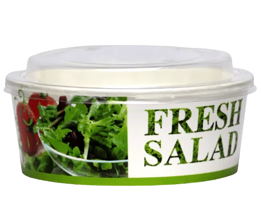 Boluri de unica folosinta Bol salată unică folosință, din carton imprimat + capac