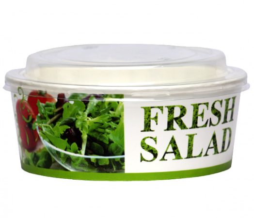 Boluri de unica folosinta Bol salată, din carton natur + capac