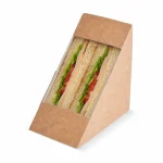 Cutie sandwich din carton kraft cu fereastră și sandwich triunghiular