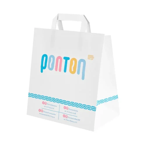 Pungă personalizată Ponton din hârtie, vedere laterală