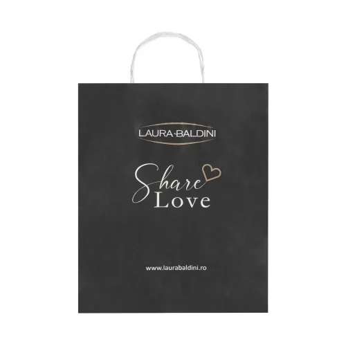 Sacoșă hârtie personalizată Laura Baldini cu mesaj Share Love