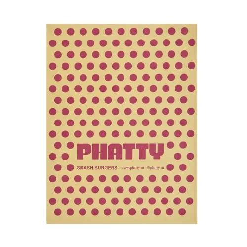 Sacoșă din hârtie personalizată Phatty Smash Burgers, vedere frontală