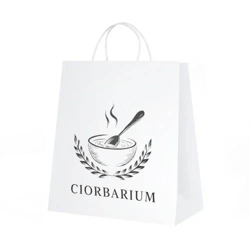 Sacoșă personalizată din hârtie Ciorbarium pentru takeaway