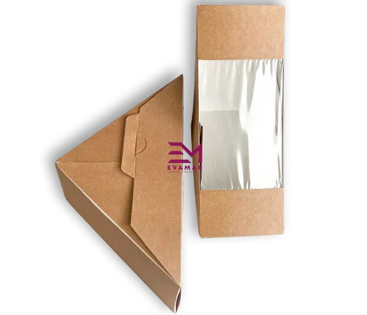 Cutii Cutie triunghiulară pentru sandwich, din carton, cu fereastră