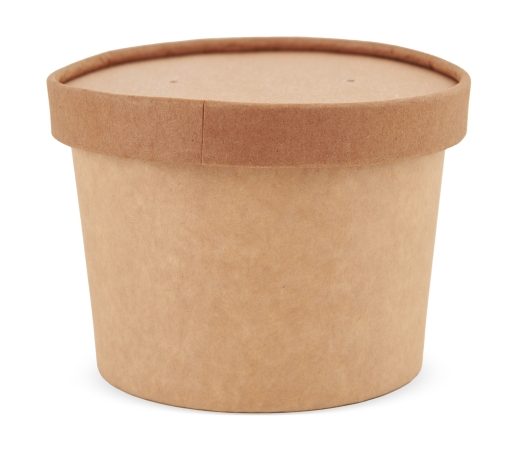 Biodegradabile Bol supă, cu capac, 500 ml, din carton natur