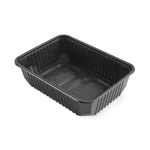 Caserolă Eurobox neagră de 750 cc pentru takeaway, catering și delivery