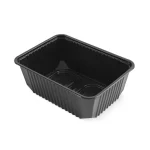 Caserolă Eurobox neagră de 1000 cc din PP, cu un compartiment, vedere de sus