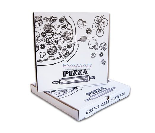 Biodegradabile Cutii pizza “Rustic”, albe
