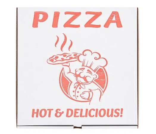 Cutii Cutii pizza din carton, albe, cu imprimeu “Bucătar”