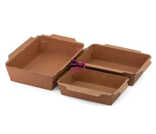Cutii Cutie takeaway, din carton natur, laminată + capac plastic