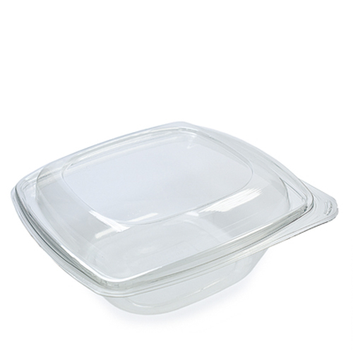 Boluri de unica folosinta Bol salată, transparent, pătrat, din plastic + capac