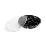 caserola cu capac 7 compartimente neagra