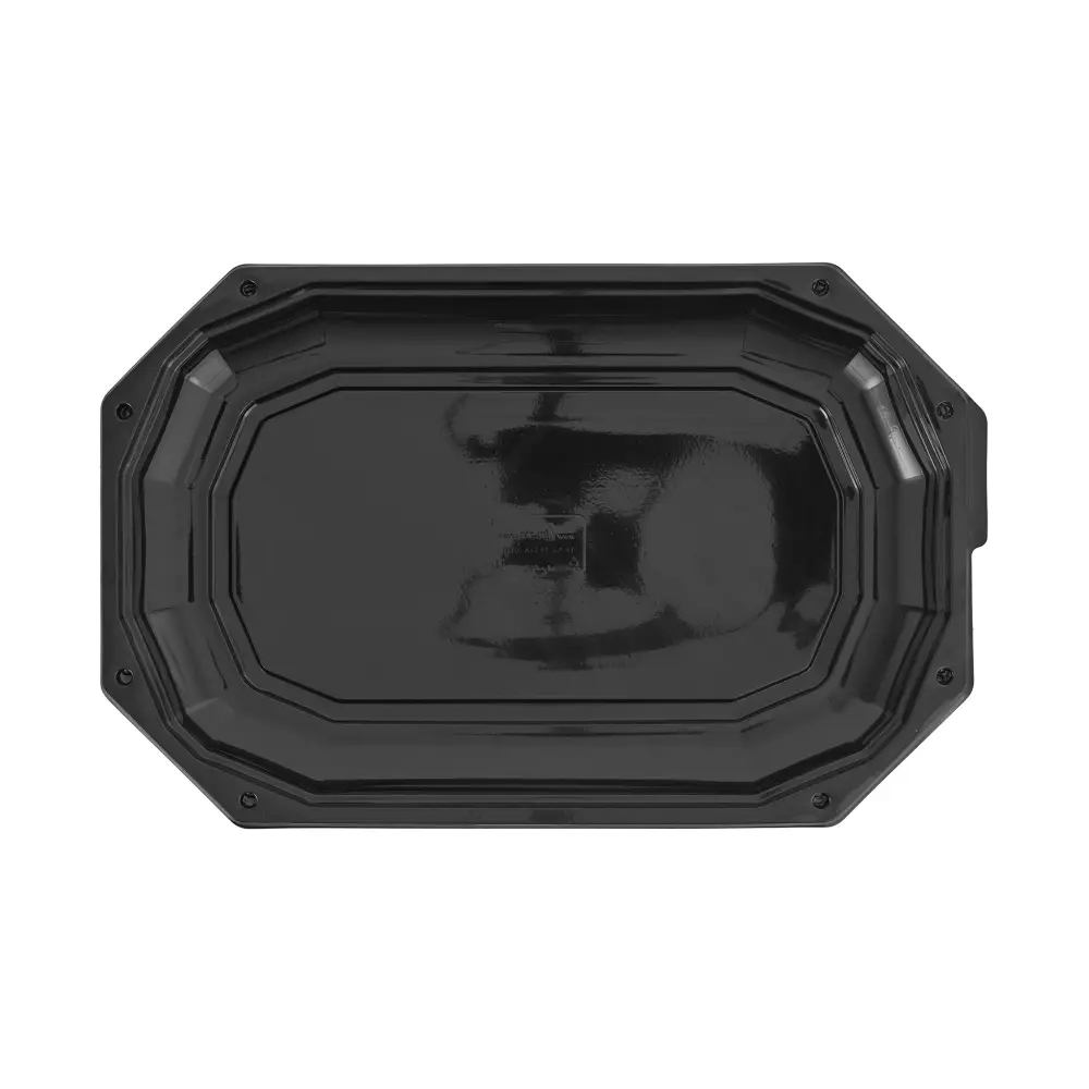 vedere top platou plastic negru vedere de sus platou negru 33.5x25 cm