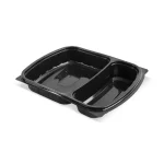 caserola neagra 2 compartimente cu capac inalt