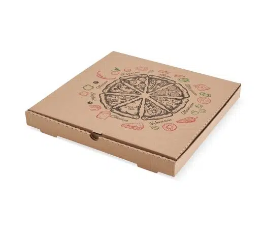 Biodegradabile Cutii pizza, “Design Mixt”, natur