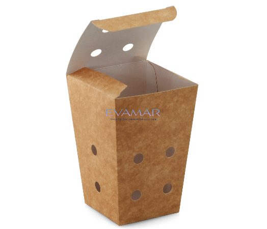 Cutii Cutie pentru cartofi, de unică folosință, cu capac, din carton natur