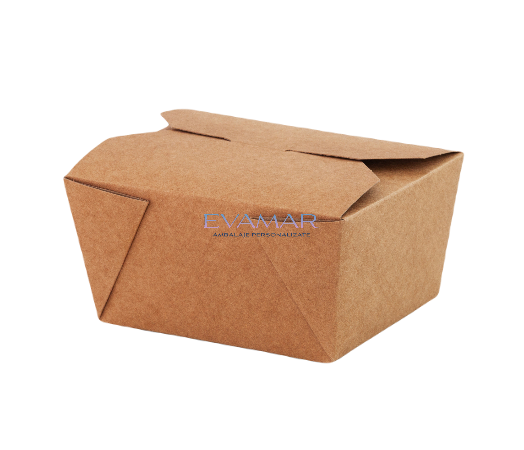 Cutii Cutie takeaway, de unică folosință, cu 4 clapete, din carton, natur