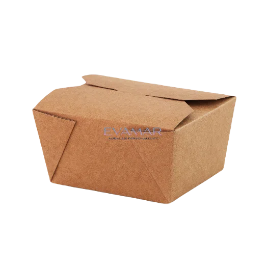 Cutii Cutie takeaway, de unică folosință, cu 4 clapete, din carton, natur