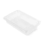 Caserolă plastic transparentă pentru prăjituri – vedere oblică