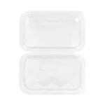 Caserolă plastic transparentă pentru prăjituri – complet deschisă, vedere de sus