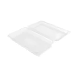 Caserolă plastic transparentă pentru baclava, prezentată cu baza și capacul deschise