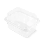 Caserolă plastic transparentă cu capac înalt – vedere oblică