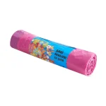 Saci menajeri roz de unică folosință cu șnur 60L