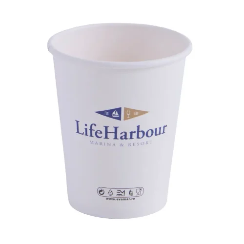 Pahar din carton personalizat Life Harbour pentru băuturi