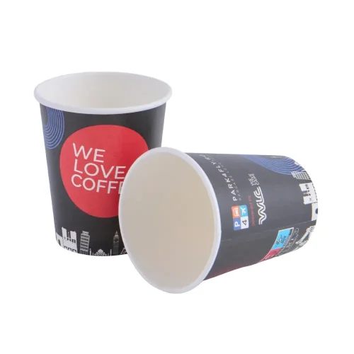 Pahar din carton personalizat We Love Coffee, design urban pentru cafenea