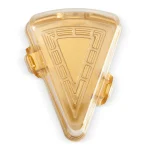 Caserolă tip felie tort cu bază aurie si capac transparent, din plastic