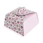 cutii tort din carton flori roz