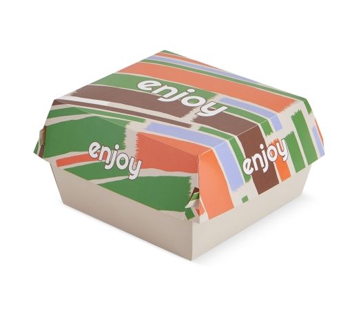 Biodegradabile Cutii burger, din carton, biodegradabile, imprimate, “Enjoy”