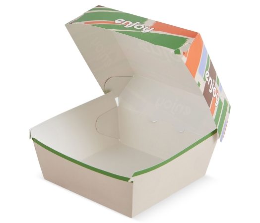 Biodegradabile Cutii burger, din carton, biodegradabile, imprimate, “Enjoy”