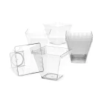 Set cupe desert Minerva din plastic transparent pentru servire elegantă și candy bar
