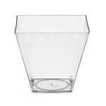 Cupă Minerva din plastic transparent vedere frontală pentru deserturi premium