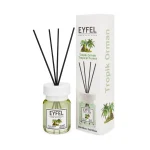 Odorizant cameră cu bețe Eyfel Pădure Tropicală 120 ml cu ambalaj original și bețe parfumate negre