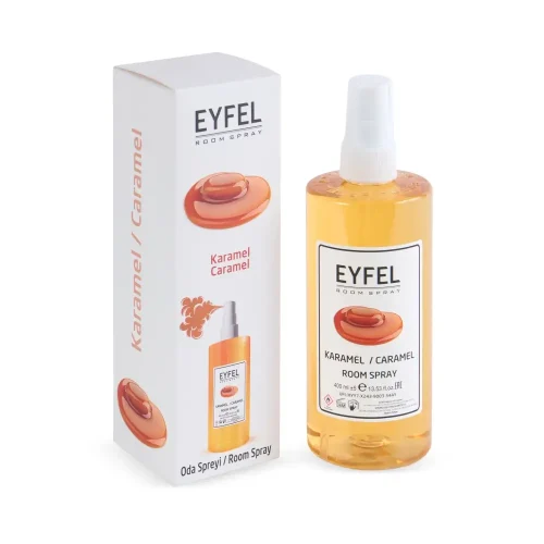 Odorizant cameră spray Eyfel Caramel 400 ml cu recipient parfum și ambalaj original