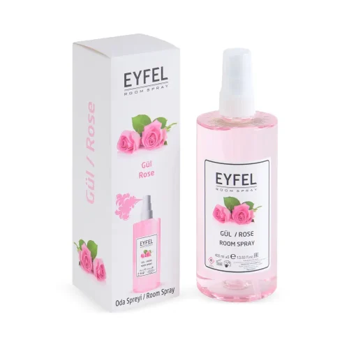 Odorizant cameră spray Eyfel Trandafir 400 ml cu recipient roz și ambalaj original