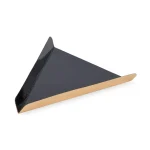 Tăviță triunghi pentru prăjituri negru/auriu din carton laminat, suport premium pentru felii de tort și cheesecake