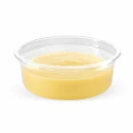 Caserolă rotundă Premium transparentă cu capac pentru deserturi, creme și sosuri