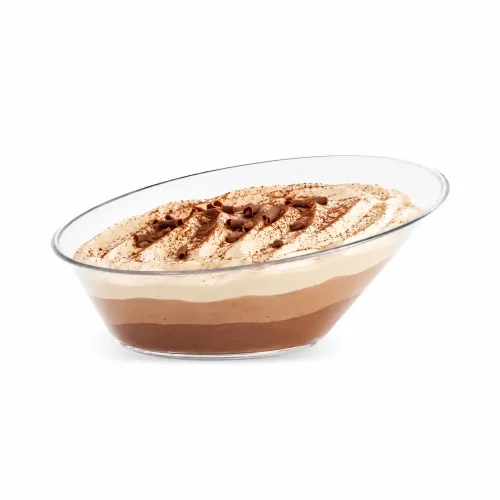 Cupă Sodo transparentă din plastic pentru desert tiramisu și mousse.