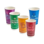 set pahare carton Gen Z colorate – perete dublu