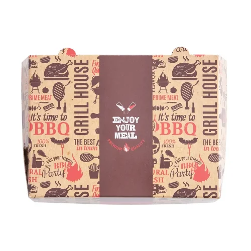 Cutie GrillBox imprimată – mesaj Enjoy Your Meal pe capac