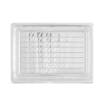 Caserolă argintie plastic cu capac transparent, vedere de sus