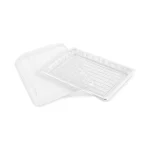 Caserolă argintie plastic cu capac transparent detașat