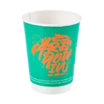 Pahar carton Street Art perete dublu verde pentru cafea fierbinte