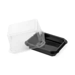 Caserolă cofetărie cu capac înalt transparent deschis
