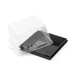Caserolă mini tort cu capac transparent înalt deschis