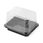 Caserolă prăjituri cu capac înalt transparent 600 cc